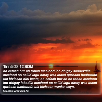 Tirintii 28:12 SOM Bible Verse Image