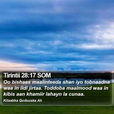 Tirintii 28:17 SOM Bible Verse Image