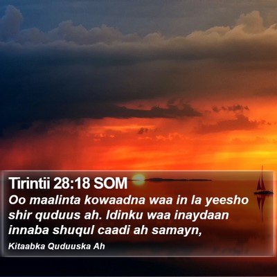Tirintii 28:18 SOM Bible Verse Image