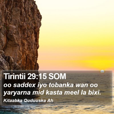 Tirintii 29:15 SOM Bible Verse Image