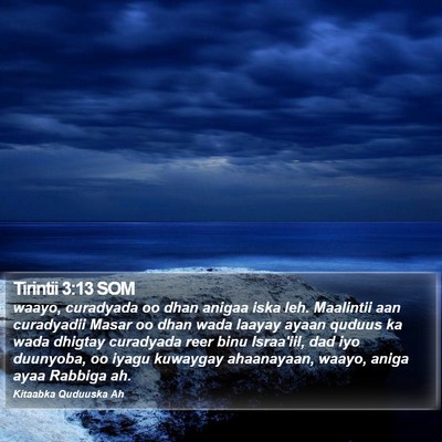 Tirintii 3:13 SOM Bible Verse Image