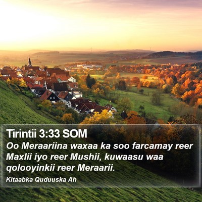 Tirintii 3:33 SOM Bible Verse Image