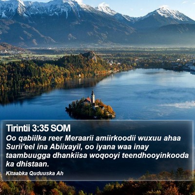 Tirintii 3:35 SOM Bible Verse Image