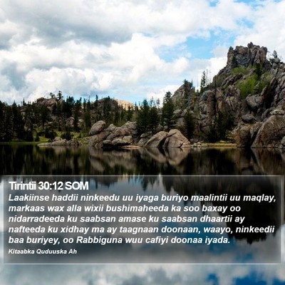 Tirintii 30:12 SOM Bible Verse Image