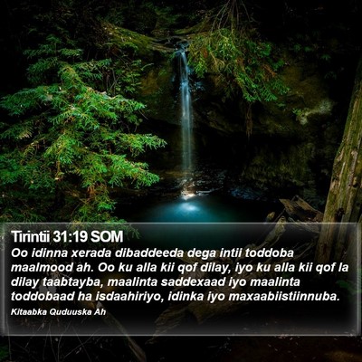 Tirintii 31:19 SOM Bible Verse Image