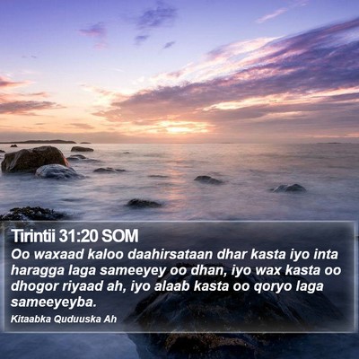 Tirintii 31:20 SOM Bible Verse Image