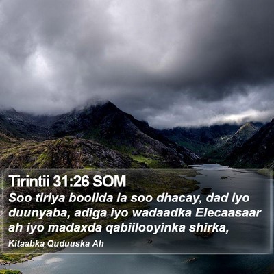 Tirintii 31:26 SOM Bible Verse Image