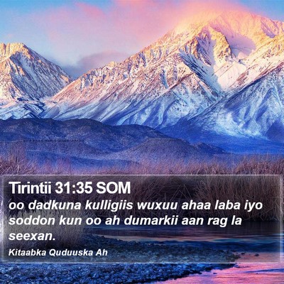 Tirintii 31:35 SOM Bible Verse Image