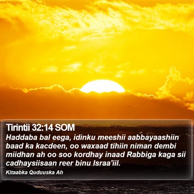 Tirintii 32:14 SOM Bible Verse Image