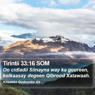 Tirintii 33:16 SOM Bible Verse Image