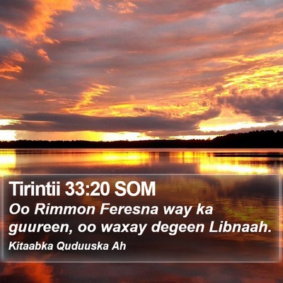 Tirintii 33:20 SOM Bible Verse Image