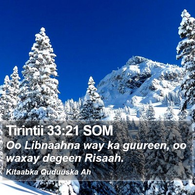 Tirintii 33:21 SOM Bible Verse Image