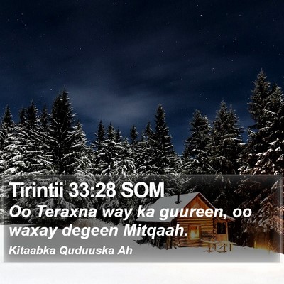 Tirintii 33:28 SOM Bible Verse Image