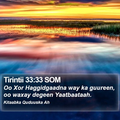 Tirintii 33:33 SOM Bible Verse Image