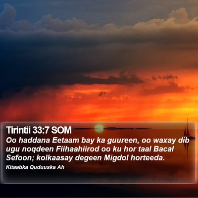 Tirintii 33:7 SOM Bible Verse Image