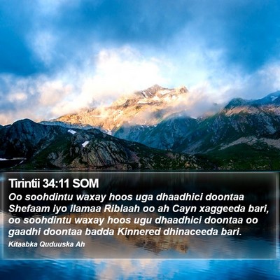 Tirintii 34:11 SOM Bible Verse Image