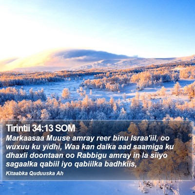 Tirintii 34:13 SOM Bible Verse Image
