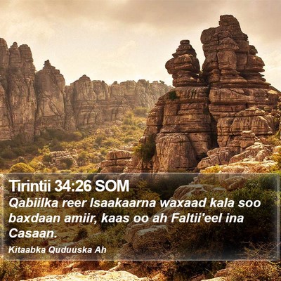 Tirintii 34:26 SOM Bible Verse Image
