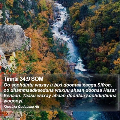 Tirintii 34:9 SOM Bible Verse Image