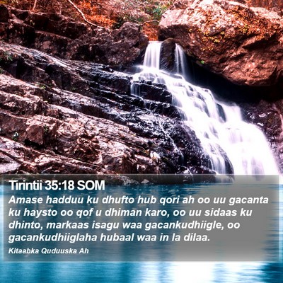Tirintii 35:18 SOM Bible Verse Image