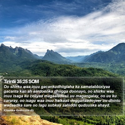 Tirintii 35:25 SOM Bible Verse Image