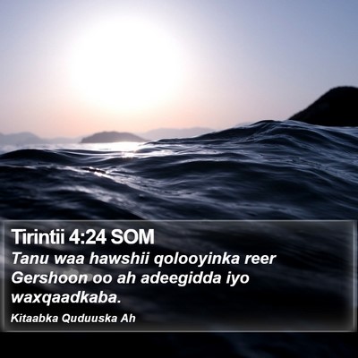 Tirintii 4:24 SOM Bible Verse Image