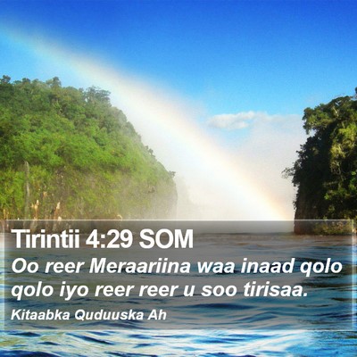 Tirintii 4:29 SOM Bible Verse Image