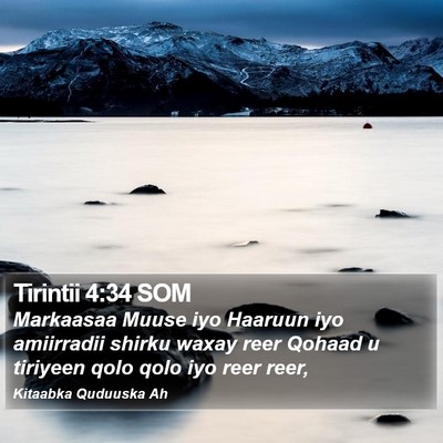 Tirintii 4:34 SOM Bible Verse Image