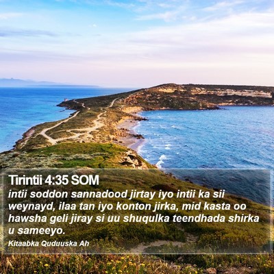Tirintii 4:35 SOM Bible Verse Image