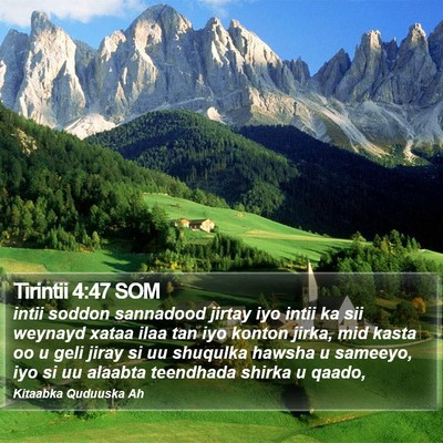 Tirintii 4:47 SOM Bible Verse Image