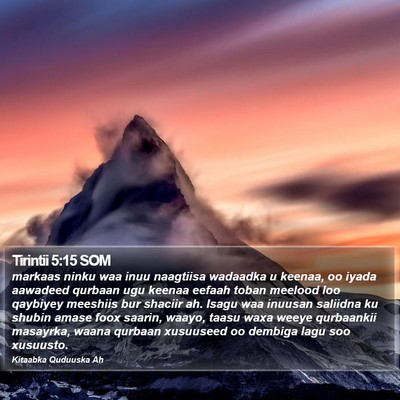 Tirintii 5:15 SOM Bible Verse Image