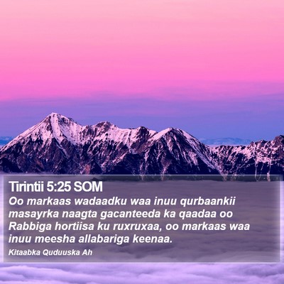 Tirintii 5:25 SOM Bible Verse Image