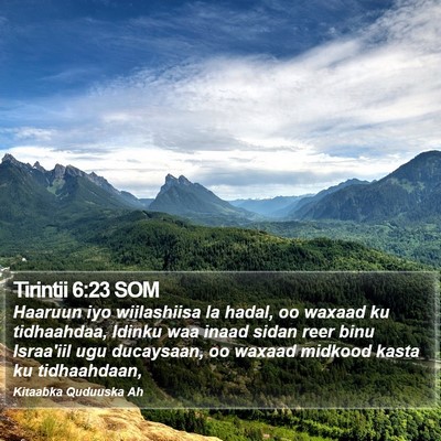 Tirintii 6:23 SOM Bible Verse Image