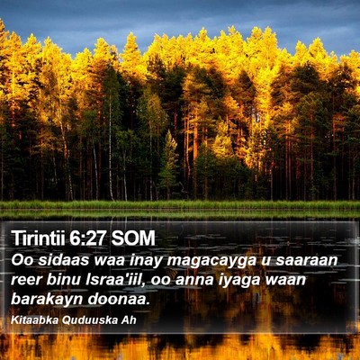 Tirintii 6:27 SOM Bible Verse Image