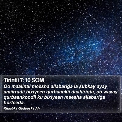 Tirintii 7:10 SOM Bible Verse Image
