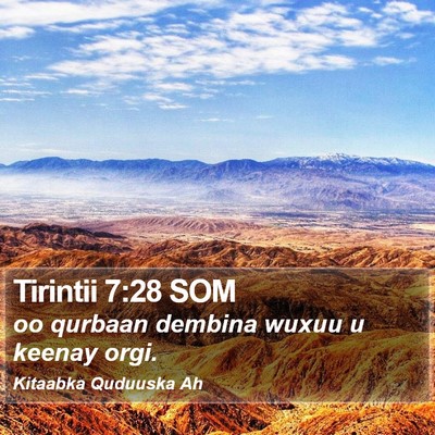 Tirintii 7:28 SOM Bible Verse Image