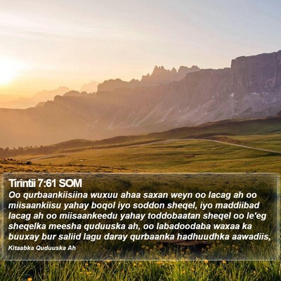 Tirintii 7:61 SOM Bible Verse Image