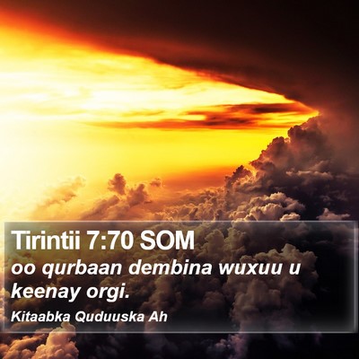 Tirintii 7:70 SOM Bible Verse Image