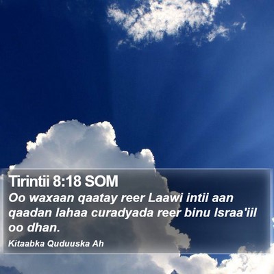 Tirintii 8:18 SOM Bible Verse Image