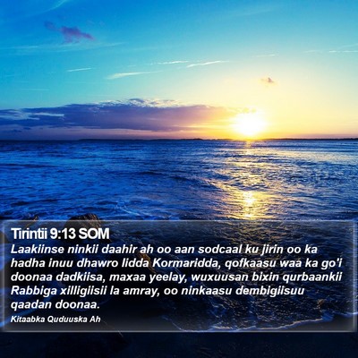 Tirintii 9:13 SOM Bible Verse Image