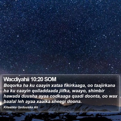 Wacdiyahii 10:20 SOM Bible Verse Image