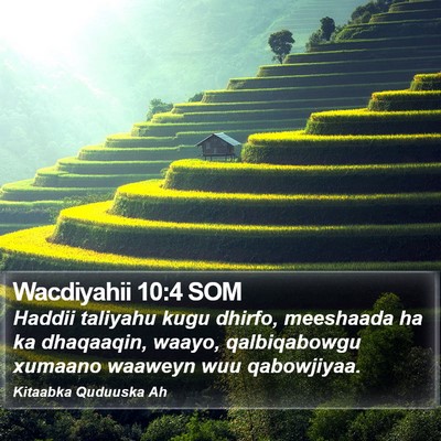 Wacdiyahii 10:4 SOM Bible Verse Image