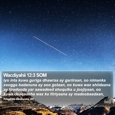 Wacdiyahii 12:3 SOM Bible Verse Image