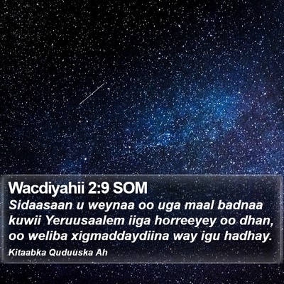 Wacdiyahii 2:9 SOM Bible Verse Image