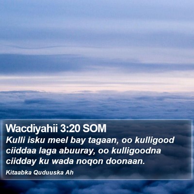 Wacdiyahii 3:20 SOM Bible Verse Image