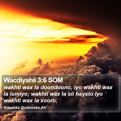 Wacdiyahii 3:6 SOM Bible Verse Image