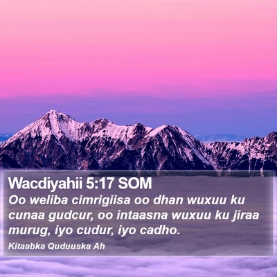 Wacdiyahii 5:17 SOM Bible Verse Image