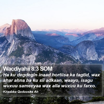 Wacdiyahii 8:3 SOM Bible Verse Image