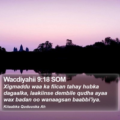 Wacdiyahii 9:18 SOM Bible Verse Image