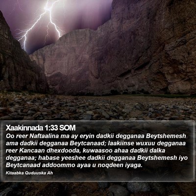 Xaakinnada 1:33 SOM Bible Verse Image